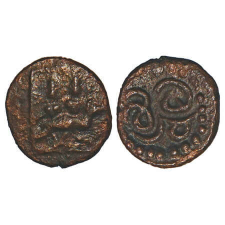 Vijayanagar Feudatories, Madurai Nayaka issue, (16-18c AD), Copper Kasu fraction, 0.86g, 1