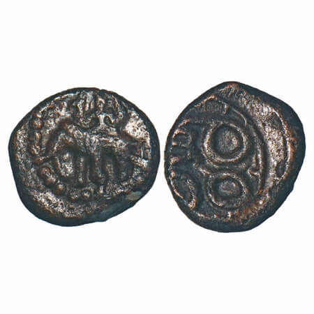 Vijayanagar Feudatories, Madurai Nayaka issue, (16-18c AD), Copper Kasu fraction, 1.17g, 9