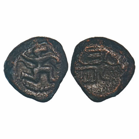 Vijayanagar Feudatories, Madurai Nayakas, (16-18c AD), Copper Kasu, 3.56g, 11.77x11.80 mm,