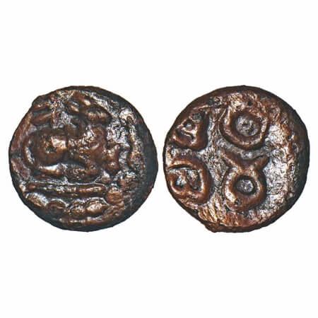 Vijayanagar Feudatories, Madurai Nayaka issue, (16-18c AD), Copper Kasu fraction, 1.17g, 1