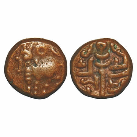 Vijayanagar Feudatories, Tanjavur Nayakas, (15th -17th century), Copper, 3.31g, 13.16x13.5