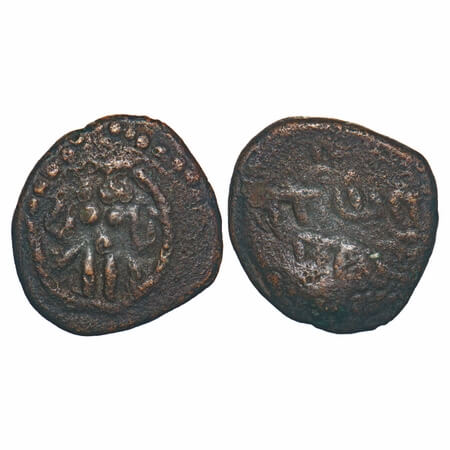 Vijayanagar Feudatories, Tanjavur Nayakas, (15th-17th century), Copper, 3.21g, 14.27x14.56