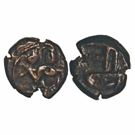 Vijayanagar Feudatories, Tanjavur Nayaka issue, (16-18c AD), Copper Kasu fraction, 1.43 gm