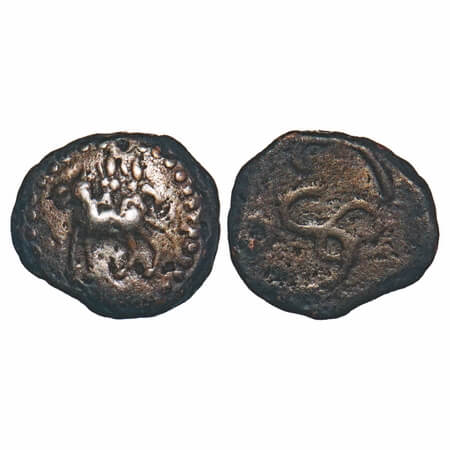 Vijayanagar Feudatories, Tanjavur Nayakas, (16-18c AD), Copper Kasu, 3.04g, 12.85x14.22 mm