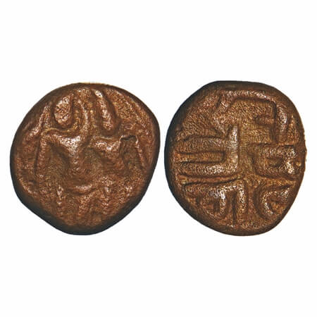 Vijayanagar Feudatories, Tanjavur Nayakas, (16-18c AD), Copper Kasu fraction, 1.61g, 10.30