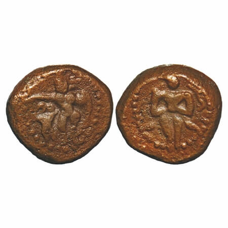 Vijayanagar Feudatories, Tanjavur Nayakas, (16-18c AD), Copper Kasu, 3.33g, 12.68x13.62 mm