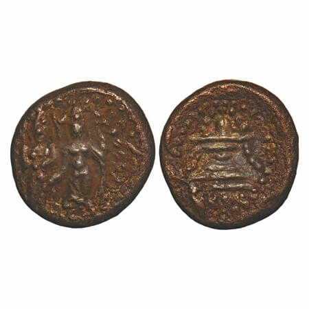 Vijayanagar Feudatories, Tanjavur Nayakas, (16-18c AD), Copper Kasu, 2.96g, 14.09x14.51 mm