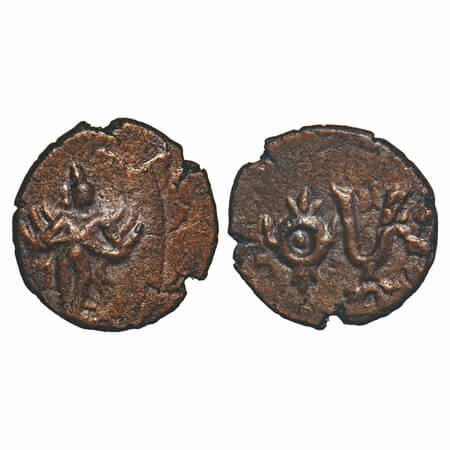 Vijayanagar Feudatories, Tanjavur Nayakas, (16-18c AD), Copper Kasu fraction, 1.11g, 12.81