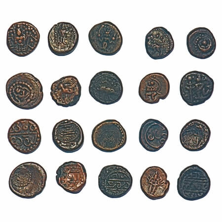 Vijayanagar, Nayakas and Polygars, Assorted, (lot of 10 coins), (15-18c AD), Ten Copper Ka