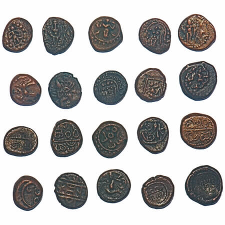 Vijayanagar, Nayakas and Polygars, Assorted, (lot of 10 coins), (15-18c AD), Ten Copper Ka