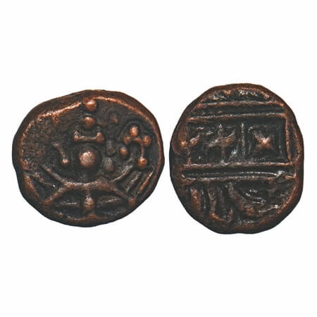 Post Vijayanagar, Nayaka issue, (17-18c AD), Copper Kasu, 2.24g, 11.20x12.60 mm, Obv: Garu