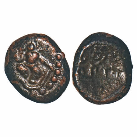 Post Vijayanagar, Local Polygars, Govinda, (17-18c AD), Copper Kasu, 2.40g, 12.91x11.23 mm