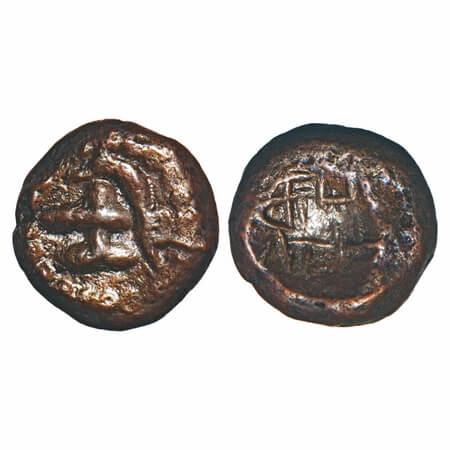 Post Vijayanagar, Local Polygars, Subburaya, (17-18c AD), Copper Kasu, 2.56g, 11.57x11.34 