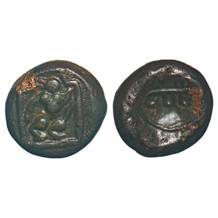 Post Vijayanagar, Local Polygars, Ramana, (17-18c AD), Copper Kasu, 3.17g, 12.47x12.91 mm,