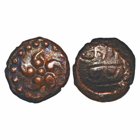 Post Vijayanagar, Local Polygars, Ramana, (17-18c AD), Copper Kasu, 2.31g, 11.14x11.78 mm,