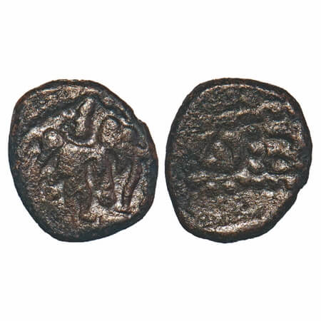 Post Vijayanagar, Local Polygars, (17-18c AD), Copper Kasu fraction, 1.54g, 11.43x10.70 mm