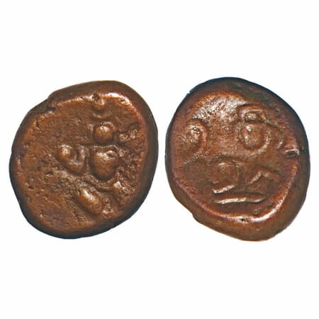Post Vijayanagar, Local Polygars, (17-18c AD), Copper Kasu, 2.61g, 11.66x11.01 mm, Obv: Da