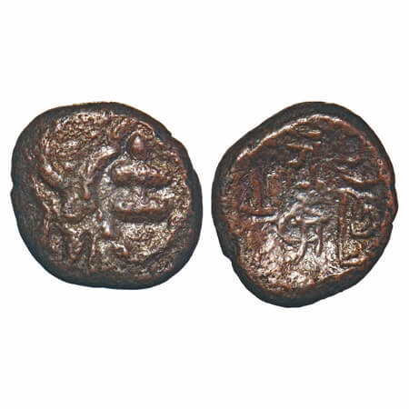 Post Vijayanagar, Local Polygars, (17-18c AD), Copper Kasu, 2.74g, 12.73x13.12 mm, Obv: De