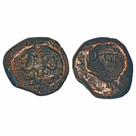 Post Vijayanagar, Local Polygars, (17-18c AD), Copper Kasu, 3.19g, 11.68x13.16 mm, Obv: Se