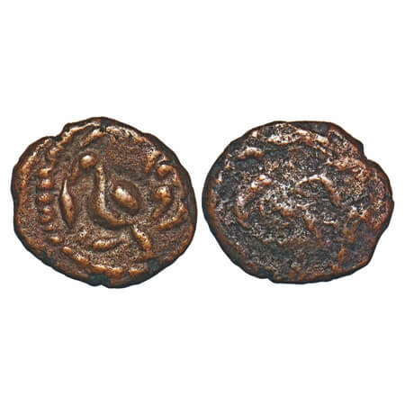 Vijayanagar successors, Local Polygars, (17-18c AD), Copper Kasu fraction, 1.17g, 9.95x11.