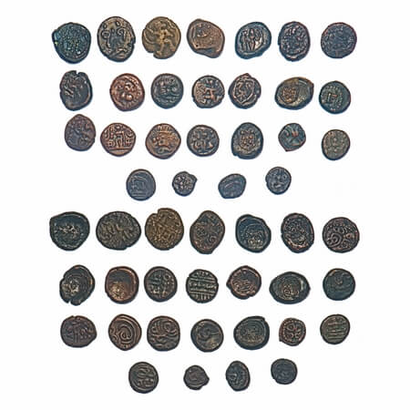 Nayakas and Polygars, Assorted, (lot of 25 coins), (16-18c AD), Twenty five Copper Kasus. 