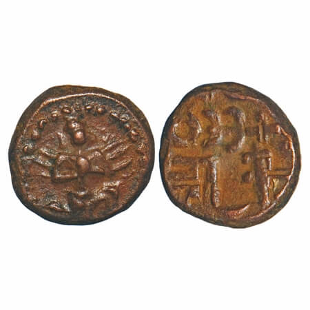 Gingee Marathas, (18c AD), Copper Kasu, 2.78g, 12.78x13.14 mm, Obv: Garuda running to righ