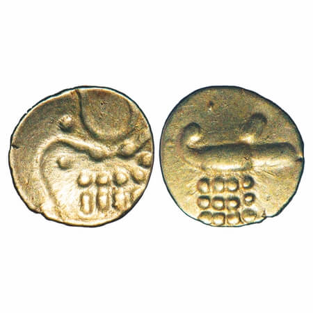 Late Medieval South India, (16-18c AD), Gold fanam, Viraraya type, 0.31g, 8.23x8.40 mm, Ob