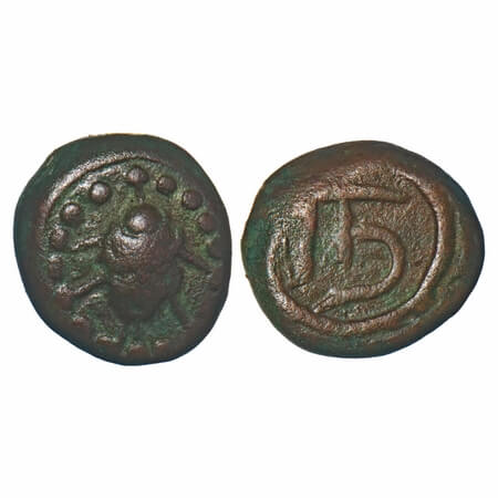 Arcot Nawabs, Muhammad Ali (1749-95 AD), Copper Half Paisa, 5.70g, 15.13x13.53 mm, Obv: Fi