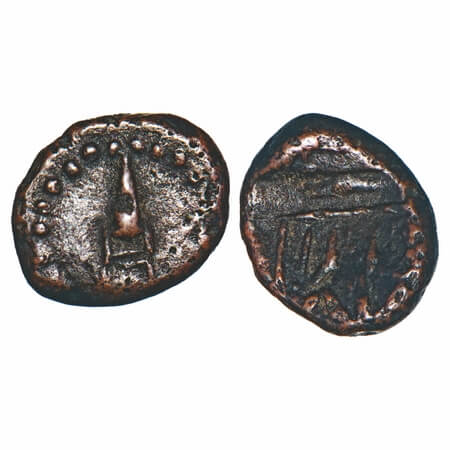 Arcot Nawabs, Muhammad Ali (1749-95 AD), Walajah type, Copper Kasu fraction, 1.56g, 9.71x1