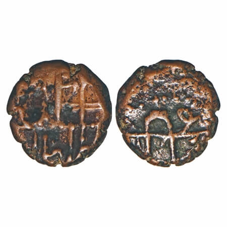 Arcot Nawabs, Muhammad Ali, (1749-95 AD), Walajah type, Copper Kasu fraction, 1.95g, 11.73
