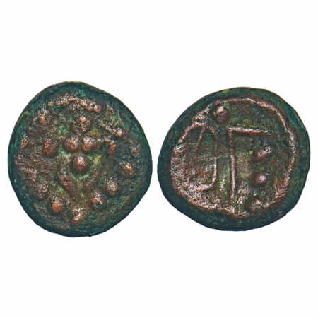 Arkat Nawabs, (18th century), Copper, 1.61g, 10.46x9.59mm, Obv: Lakshmi, Rev : Legends. Ab