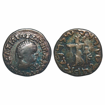 Indo Greek, Apollodotus II (180-65 BC), Silver Drachm (Indian standard), 2.18g, 17.13x17.2