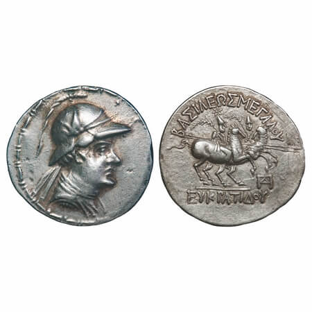 Indo-Greek, Bactria, Eucratides I (c. 171-145 BC), Silver Tetradrachm, 16.76g, 33.26x34.32