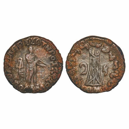 Indo-Greeks, Apollodotus II, (c. 65-55 BC), Copper Drachm, 16.45g, 28.94x29.68mm, Obv: Apo