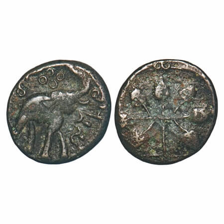 Satavahanas, Sri Chhimuka (c. 115-100 BC), Newase-paithan region, Copper Unit, 4.79g, 17.7
