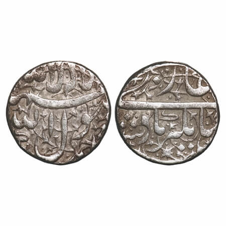 Jahangir, Silver Rupee, 11.21g, Ahmadnagar Mint, Floral design on both side. KM 141.1. Ver