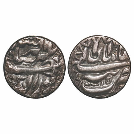 Jahangir, Silver Rupee, 11.04, Tatta Mint, 15 RY, Month 'Aban', with ornamental border. KM