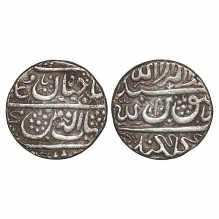 Shah Jahan I, Silver Rupee, 11.22g, Golkunda Mint, legends crude style. KM 223.1. Very Fin