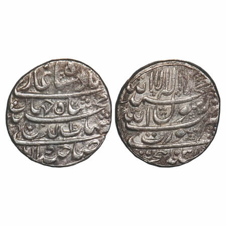 Shah Jahan I, Silver Rupee, 11.46g, Surat Mint, AH 1038/(Ahad 1) RY, legend in four lines.