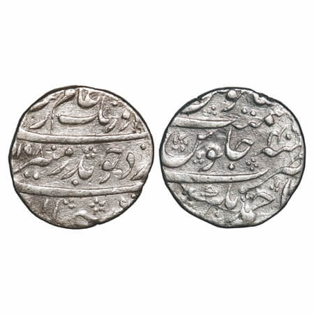 Aurangzeb, Silver Rupee, 11.45g, Ahmadnagar Mint, AH 1108/40 RY. KM 300.3. About Very Fine