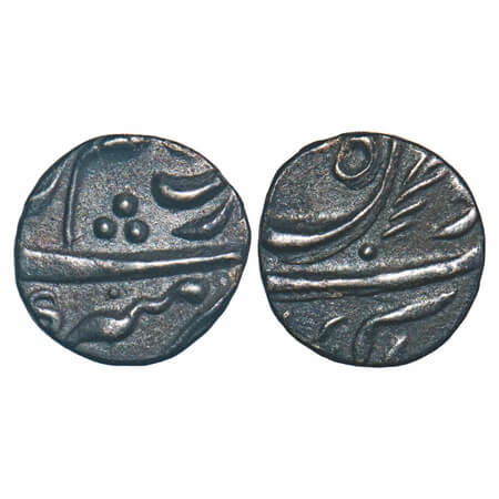 Aurangzeb, Silver 1/8 Rupee, 1.37g, Akbarnagar Mint, 5 RY, (Mehr e Munir) type. KM 292.3. 
