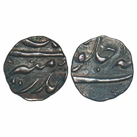 Aurangzeb, Silver 1/16 Rupee, 0.71g, (Parenda) Mint as per style, badr-e-munir couplet. KM