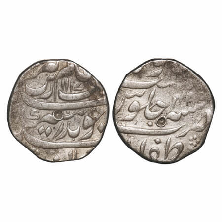 Aurangzeb, Silver Rupee, 11.43g, Zafarabad Mint, Badre Munir Couplet, AH 1117/49 RY, mint 