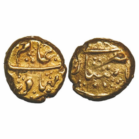 Shah Alam Bahadur, Gold Pagoda, 3.33g, Imtiyazgarh Mint, mint name on rev. Refer Dr. S. Bh