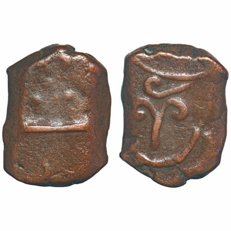 Maratha Confederacy, Copper Paisa, 7.59g, Pune, INO Shah Alam II, devnagari digit 9 over n