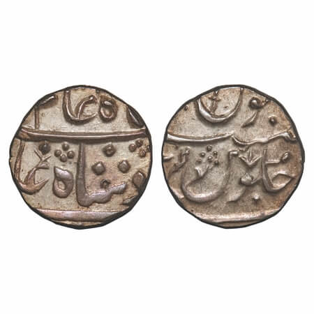 Maratha Confederacy, Silver Rupee, 11.25g, Vaphgaon Mint unseen, Ek boondki Rupee, one dot