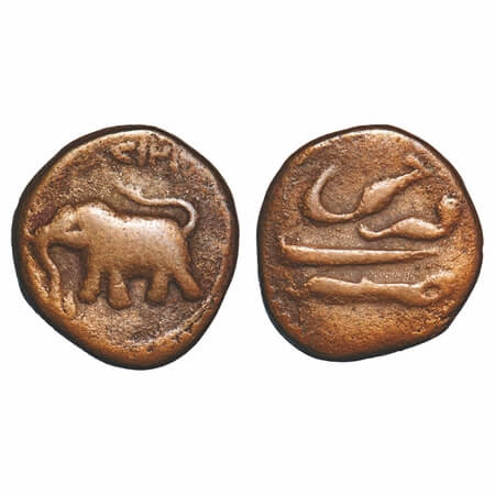 Mysore, Copper Paisa, 10.81g, Tipu Sultan, Farrukhi Mint, AH 1217, Obv: Date & Elephant le