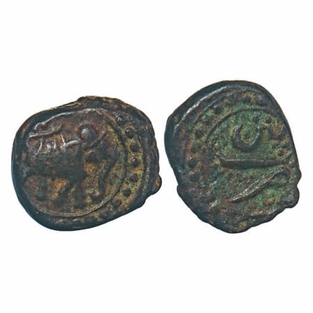 Mysore, Copper 1/4 Paisa, 2.78g, Tipu Sultan, Patan Mint, AH (1226) (no date type), Obv: E