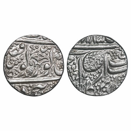 Sikh Empire, Silver Rupee, 11.08g, Amritsar mint, 'Nanak Shahi' couplet, frozen year VS 18