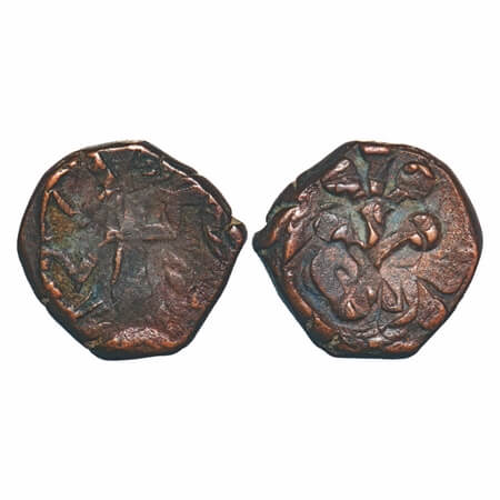 Jhabua, Copper Square Paisa, 11.98g, Gopal Singh (VS1897-1952 / 1840-1895 AD, British Prot